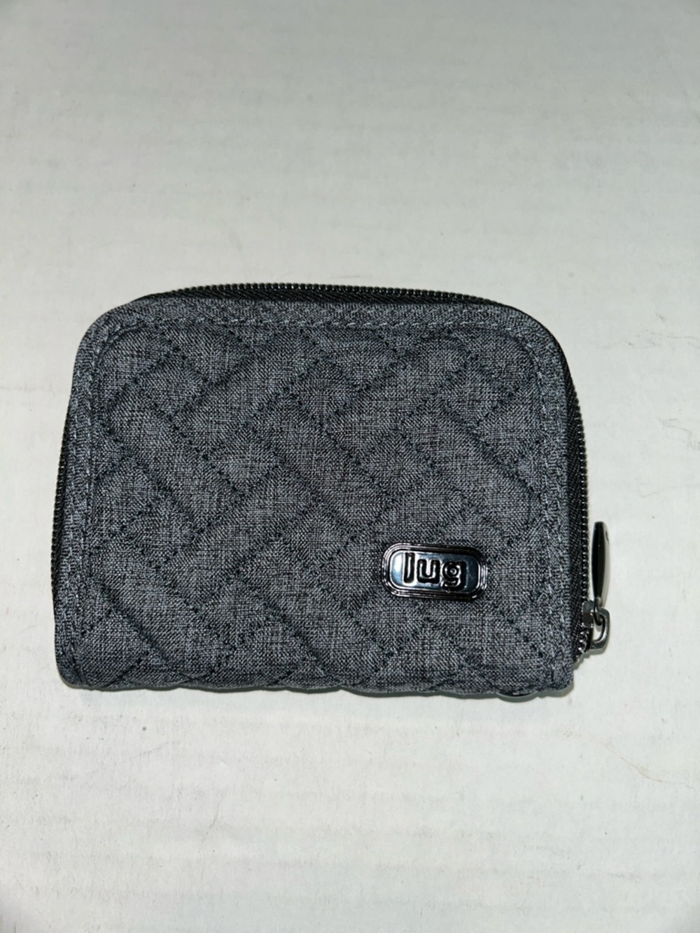 Lug Mini Handspring small gray zip around wallet